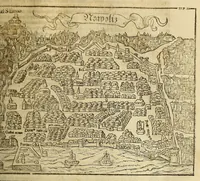 An illustration from La cosmographie vniuerselle, contenant la situation de toutes les parties du monde, auec leurs proprietez & appartenances. : La description des pays & regions diceluy ... (1568)