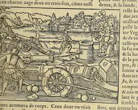 An illustration from La cosmographie vniuerselle de tout le monde. : En laquelle, suiuant les auteurs plus dignes de foy, sont au vray descriptes toutes les parties habitables, & non habitables de la terre, & de la mer, leurs assiettes & choses qu'elles produisent ... auec plusieurs autres choses, le sommaire desquelles se void en la page suiuante. (1575)