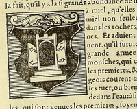 An illustration from La cosmographie vniuerselle de tout le monde. : En laquelle, suiuant les auteurs plus dignes de foy, sont au vray descriptes toutes les parties habitables, & non habitables de la terre, & de la mer, leurs assiettes & choses qu'elles produisent ... auec plusieurs autres choses, le sommaire desquelles se void en la page suiuante. (1575)
