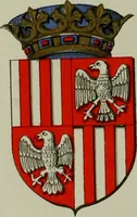 An illustration from Lacunar basilicae Sancti Macarii, aberdonensis : the heraldic ceiling of the cathedral church of St. Machar, old Aberdeen, described in historical and armorial detail by William Duguid Geddes, LL.D., and Peter Duguid (1888)
