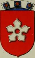 An illustration from Lacunar basilicae Sancti Macarii, aberdonensis : the heraldic ceiling of the cathedral church of St. Machar, old Aberdeen, described in historical and armorial detail by William Duguid Geddes, LL.D., and Peter Duguid (1888)