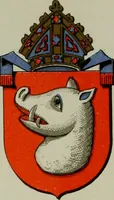 An illustration from Lacunar basilicae Sancti Macarii, aberdonensis : the heraldic ceiling of the cathedral church of St. Machar, old Aberdeen, described in historical and armorial detail by William Duguid Geddes, LL.D., and Peter Duguid (1888)