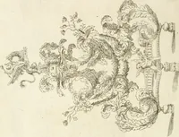 An illustration from La cvstodia d'oro : godvta nel vigilantissimo confalonierato dell'illvstrissimo signor senatore Francesco Ratta, e simboleggiata nel dilvisontvos.mo convito fatto all' ill.mo publico & ecc.si sig.ri anziani il primo bimestre dell'anno 1693 (1693)