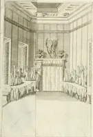 An illustration from La cvstodia d'oro : godvta nel vigilantissimo confalonierato dell'illvstrissimo signor senatore Francesco Ratta, e simboleggiata nel dilvisontvos.mo convito fatto all' ill.mo publico & ecc.si sig.ri anziani il primo bimestre dell'anno 1693 (1693)