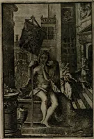 An illustration from La doctrine des moeurs : qui represente en cent tableaux la différence des passions, et enseigne la manière de parvenir à la sagesse universelle (1688)