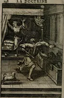 An illustration from La doctrine des moeurs : qui represente en cent tableaux la différence des passions, et enseigne la manière de parvenir à la sagesse universelle (1688)