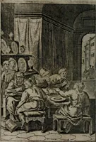 An illustration from La doctrine des moeurs : qui represente en cent tableaux la différence des passions, et enseigne la manière de parvenir à la sagesse universelle (1688)