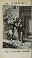 Picture 39 of 58 from La doctrine des moeurs : ou sont representés en cent tableaux la difference des passions, qui enseignent la maniere de parvenir a la sagesse universelle (1682), leaf 312