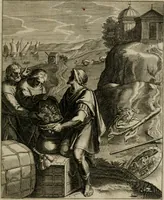 An illustration from La doctrine des moeurs : tiree de la philosophie des stoiques: representee en cent tableaux. Et expliquee en cent discours pour l'instruction de la ieunesse. Au Roy (1646)