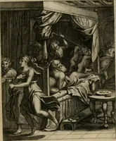 An illustration from La doctrine des moeurs : tiree de la philosophie des stoiques: representee en cent tableaux. Et expliquee en cent discours pour l'instruction de la ieunesse. Au Roy (1646)