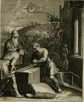 An illustration from La doctrine des moeurs : tiree de la philosophie des stoiques: representee en cent tableaux. Et expliquee en cent discours pour l'instruction de la ieunesse. Au Roy (1646)