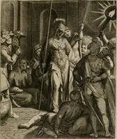 An illustration from La doctrine des moeurs : tiree de la philosophie des stoiques: representee en cent tableaux. Et expliquee en cent discours pour l'instruction de la ieunesse. Au Roy (1646)