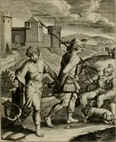 An illustration from La doctrine des moeurs : tiree de la philosophie des stoiques: representee en cent tableaux. Et expliquee en cent discours pour l'instruction de la ieunesse. Au Roy (1646)