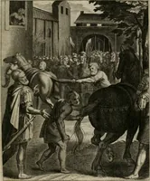 An illustration from La doctrine des moeurs : tiree de la philosophie des stoiques: representee en cent tableaux. Et expliquee en cent discours pour l'instruction de la ieunesse. Au Roy (1646)