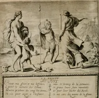 Picture 3 of 199 from La doctrine des moeurs : tiree de la philosophie des stoiques: representee en cent tableaux. Et expliquee en cent discours pour l'instruction de la ieunesse. Au Roy (1646), leaf 9
