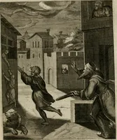 An illustration from La doctrine des moeurs : tiree de la philosophie des stoiques: representee en cent tableaux. Et expliquee en cent discours pour l'instruction de la ieunesse. Au Roy (1646)
