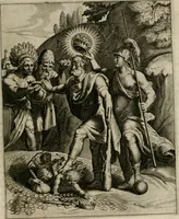 An illustration from La doctrine des moeurs : tiree de la philosophie des stoiques: representee en cent tableaux. Et expliquee en cent discours pour l'instruction de la ieunesse. Au Roy (1646)