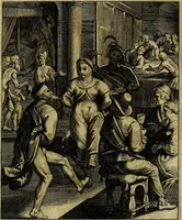 Picture 77 of 208 from La doctrine des moevrs, tiree de la philosophie des stoiques, representee en cent tableavx et expliqvee en cent discovrs pour l'instruction de la ieunesse (1646), leaf 100