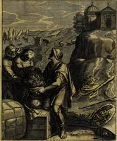 Picture 100 of 208 from La doctrine des moevrs, tiree de la philosophie des stoiques, representee en cent tableavx et expliqvee en cent discovrs pour l'instruction de la ieunesse (1646), leaf 124