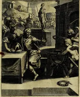Picture 140 of 208 from La doctrine des moevrs, tiree de la philosophie des stoiques, representee en cent tableavx et expliqvee en cent discovrs pour l'instruction de la ieunesse (1646), leaf 166