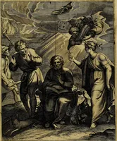 Picture 183 of 208 from La doctrine des moevrs, tiree de la philosophie des stoiques, representee en cent tableavx et expliqvee en cent discovrs pour l'instruction de la ieunesse (1646), leaf 212