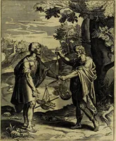 Picture 51 of 208 from La doctrine des moevrs, tiree de la philosophie des stoiques, representee en cent tableavx et expliqvee en cent discovrs pour l'instruction de la ieunesse (1646), leaf 72