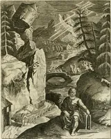 An illustration from La doctrine des murs, tiree de la philosophie des stoiques, representee en cent tableaux et expliquee en cent discours pour l'instruction de la ieunesse (1646)