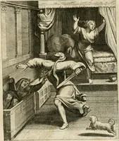 Picture 82 of 209 from La doctrine des murs, tiree de la philosophie des stoiques, representee en cent tableaux et expliquee en cent discours pour l'instruction de la ieunesse (1646), leaf 110
