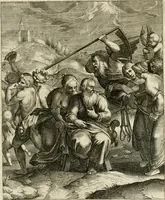 An illustration from La doctrine des murs, tiree de la philosophie des stoiques, representee en cent tableaux et expliquee en cent discours pour l'instruction de la ieunesse (1646)