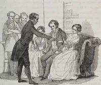 An illustration from La esistenza e spiritualità dell' anima distinta dallo spirito sensitivo prodotto del meccanismo organico contro i materialisti fatta rilevare in più fasi di mesmerica lucidità mediante una trentina di pubbliche gratuite accademie offerte dal mesmerista prof: (1855)