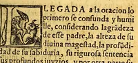 An illustration from La fundacion y summario de indulgencias del sacro Orden de Nuestra Señora de la Merced, Rede[m]ption de Captiuos. : Con vn breve tractado q[ue] enseña el camino d[e] la vida perfecta, (1595)