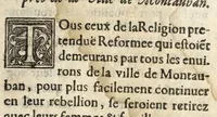 An illustration from La furieuse deffaicte des trouppes du duc de Rohan pres la ville de Montauban. (1625)