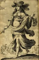 An illustration from La gallerie des femmes fortes (1647)