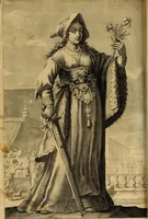 An illustration from La gallerie des femmes fortes (1647)