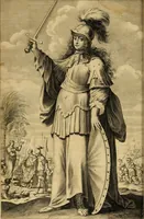 An illustration from La gallerie des femmes fortes (1647)