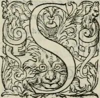 An illustration from La geomance dv Seigneur Christofe de Cattan, gentilhomme Geneuoys. Liure non moins plaisant & recreatif. Auec la roüe de Pythagoras (1558)