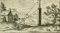 An illustration from La geometrie; ou, Mesure des lignes droittes esloignees par le quarrè geometrique (1643)