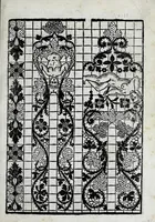 An illustration from La gloria e l'honore de ponti tagliati, e ponti in aere, & ponti in stiora a fogliami : opera noua, et con somma diligentia posta in luce (1563)