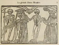 Picture 3 of 35 from La grande danse Macabre des hommes et des femmes : précédée du dict des trois mors et dfs trois vifz, du Débat du corps et de l'âme, et de La complaincte de l'ame dampnée (1862), leaf 13