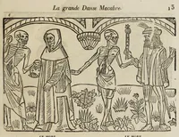 Picture 8 of 35 from La grande danse Macabre des hommes et des femmes : précédée du dict des trois mors et dfs trois vifz, du Débat du corps et de l'âme, et de La complaincte de l'ame dampnée (1862), leaf 21