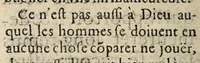 An illustration from La grande desolation de la religion pretenduë reformée sur l'approbation & mort espouuentable du ministre de la ville de Nismes, ayant eu le col tors dedans la chaize par vn grande esclat de tonnerre, esleué en l'air, & rendu inuisible, au grand estonnement des auditeurs; en leur preschant le contraire de la vraye foy catholique, apostollque et romaine. A Nismes, le 6. aoust 1634. (1634)