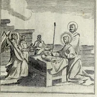 Picture 10 of 39 from L'agreable entretien des ames : sur 168 tableaux souscris de prieres, pour mediter les sts. misteres et pour regler nos vies et mœurs sur celles de n[ot]re sauueur Iesus Christ et de Ste. Marie sa mere, en disant le chapelet du rozaire (1648), leaf 45