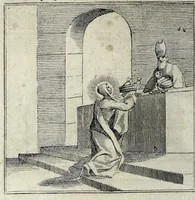 Picture 11 of 39 from L'agreable entretien des ames : sur 168 tableaux souscris de prieres, pour mediter les sts. misteres et pour regler nos vies et mœurs sur celles de n[ot]re sauueur Iesus Christ et de Ste. Marie sa mere, en disant le chapelet du rozaire (1648), leaf 50