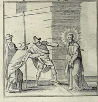 An illustration from L'agreable entretien des ames : sur 168 tableaux souscris de prieres, pour mediter les sts. misteres et pour regler nos vies et mœurs sur celles de n[ot]re sauueur Iesus Christ et de Ste. Marie sa mere, en disant le chapelet du rozaire (1648)