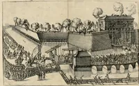 An illustration from La Ioyevse & magnifique entrée de Monseigneur Françoys, fils de France, et frere vnicqve dv Roy, par la grace de Dieu, Dvc de Brabant, d'Anjou, Alençon, Berri, &c. en sa tres-renommée ville d'Anvers (1582)
