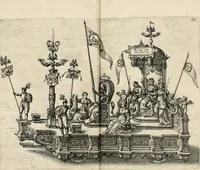 An illustration from La Ioyevse & magnifique entrée de Monseigneur Françoys, fils de France, et frere vnicqve dv Roy, par la grace de Dieu, Dvc de Brabant, d'Anjou, Alençon, Berri, &c. en sa tres-renommée ville d'Anvers (1582)