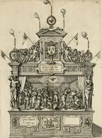 An illustration from La Ioyevse & magnifique entrée de Monseigneur Françoys, fils de France, et frere vnicqve dv Roy, par la grace de Dieu, Dvc de Brabant, d'Anjou, Alençon, Berri, &c. en sa tres-renommée ville d'Anvers (1582)