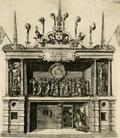 An illustration from La Ioyevse & magnifique entrée de Monseigneur Françoys, fils de France, et frere vnicqve dv Roy, par la grace de Dieu, Dvc de Brabant, d'Anjou, Alençon, Berri, &c. en sa tres-renommée ville d'Anvers (1582)