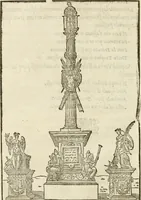 An illustration from La magnifica et trivmphale entrata del Christianiss. re di Francia Henrico secondo di questo nome fatta nella nobile & antiqua Città di Lyone à luy & à la sua serenissima consorte Chaterina alli 21. di septemb. 1548 : colla particulare descritione della commedia che fece recitare la Natione Fiorentina a richiesta di sua Maesta Christianissima (1549)