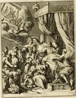 An illustration from La maniere de se bien preparer a la mort par des considerations sur la cene, la passion, & la mort de Jesus-Christ : avec de trés-belles estampes emblematiques (1700)